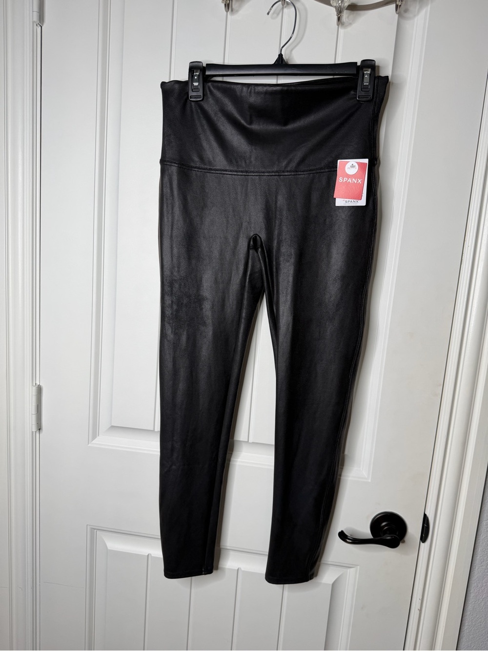 SPANX Faux Leather High-Waist Jeggings - Black